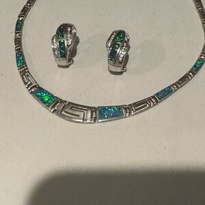 Elegant Silver and Lapis Necklace/Earrings